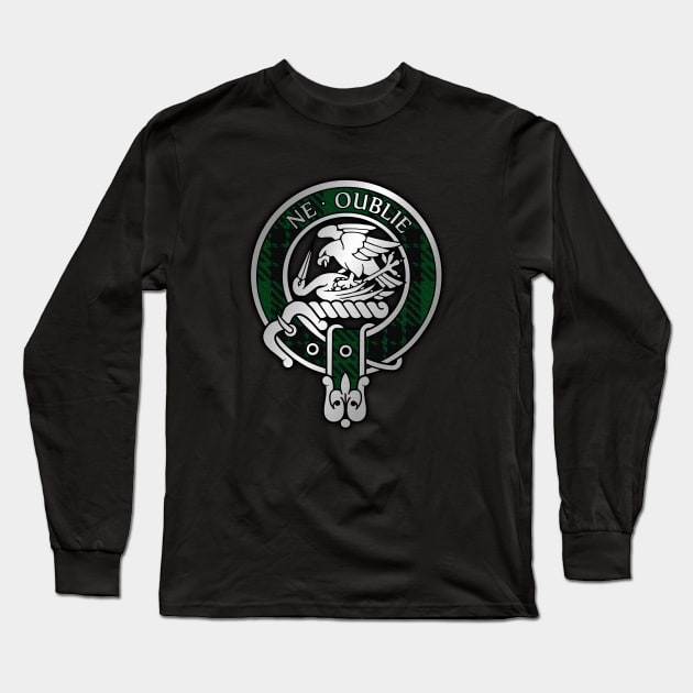 Clan Graham Crest & Tartan Long Sleeve T-Shirt by Taylor'd Designs